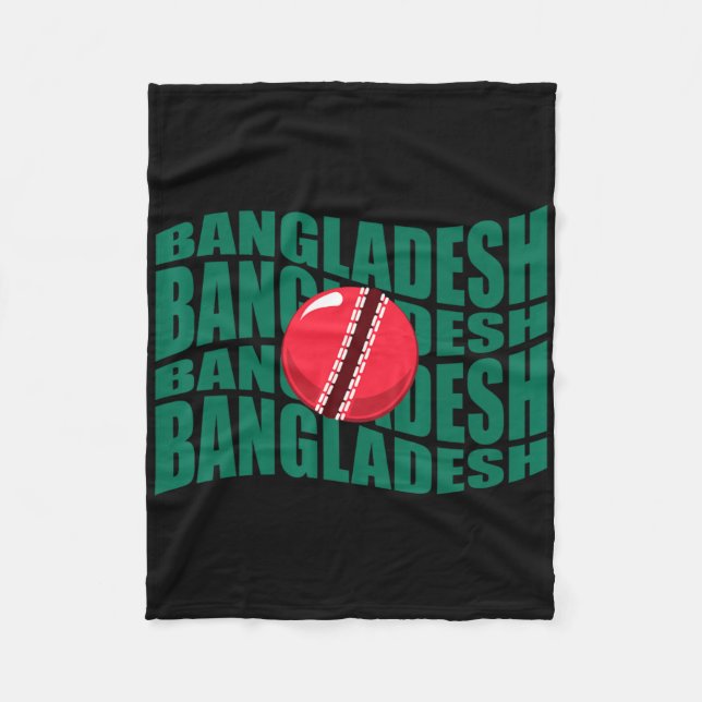 Ngladesh Cricket National Team Wavy Flag Support  Fleece Blanket (Front)