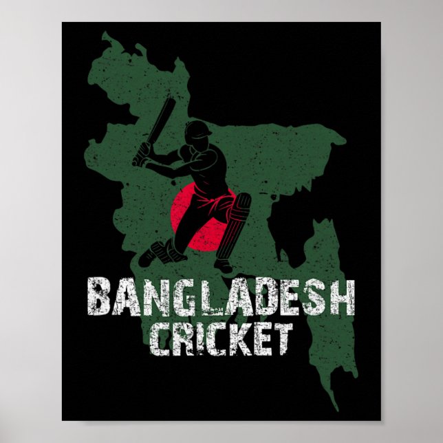 Ngladesh Cricket Shirt Gifts For Ngladeshi Map Fan Poster (Front)
