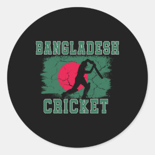 Ngladesh Cricket Supporters Ngladesh Flag Cricket Classic Round Sticker