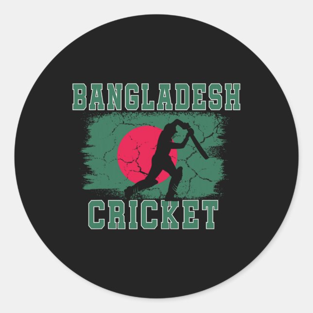 Ngladesh Cricket Supporters Ngladesh Flag Cricket  Classic Round Sticker (Front)