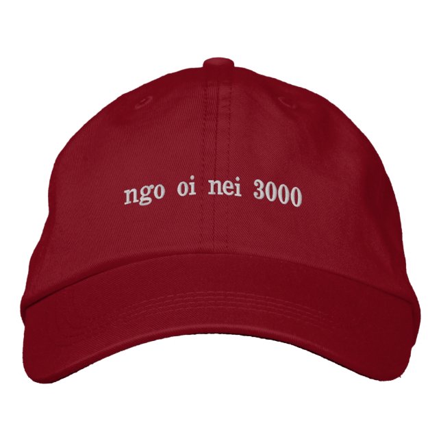 ngo oi nei- i love you 3000 cantonese embroidered hat (Front)