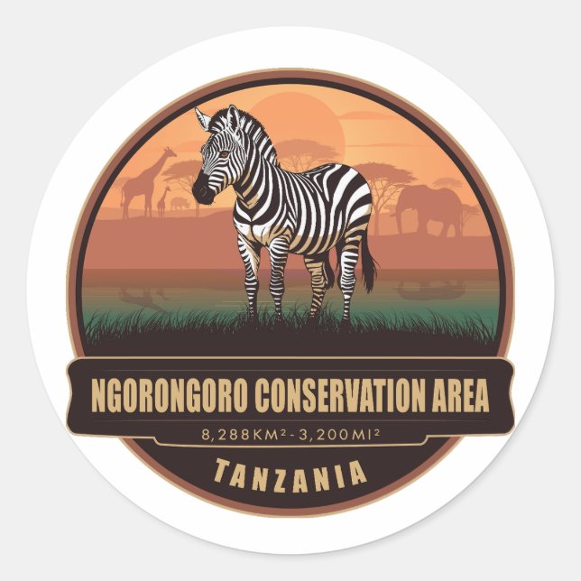Ngorongoro Conservation Area, Tanzania Classic Round Sticker (Front)