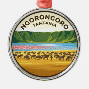 Ngorongoro Crater Tanzania Metal Tree Decoration