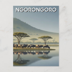 Ngorongoro Tanzania Wildebeest Postcard