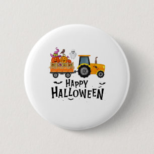 Ngxr Tractor Farmer Happy Halloween Pumpkin Fall A 6 Cm Round Badge