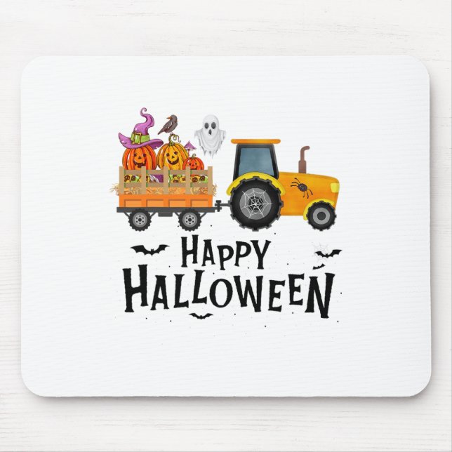 Ngxr Tractor Farmer Happy Halloween Pumpkin Fall A Mouse Mat (Front)