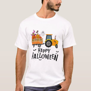 Ngxr Tractor Farmer Happy Halloween Pumpkin Fall A T-Shirt