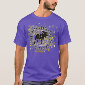 NH Moose Medallion Black and Yellow T-Shirt