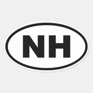NH New Hampshire Oval Sticker