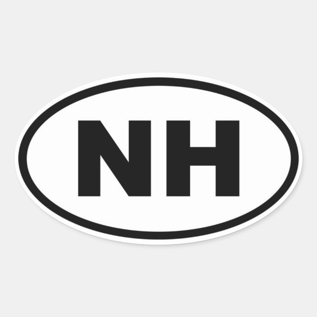 NH New Hampshire Oval Sticker (Front)