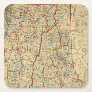 NH, Vt Square Paper Coaster