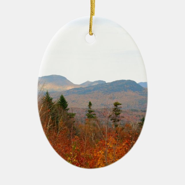 NH White Mountains Ceramic Tree Decoration (Front)