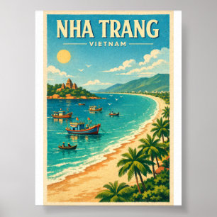 nha trang vietnam retro travel 2026 poster
