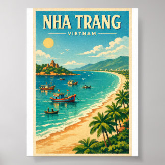 nha trang vietnam retro travel 2026 poster