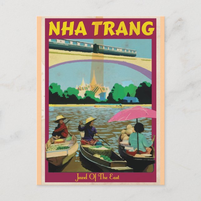 Nha Trang vintage travel poster Postcard (Front)