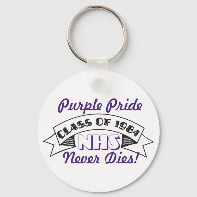 NHS Class of 1984 Purple Pride Key Chain (Front)