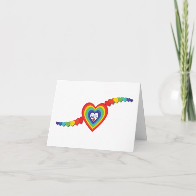 NHS Rainbow Hearts Thank You Card (Front)