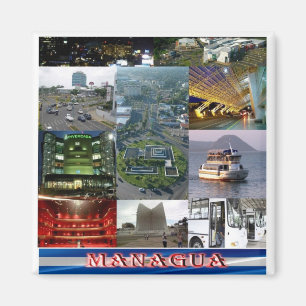 NI - Nicaragua - Managua - Mosaic Collage Magnet