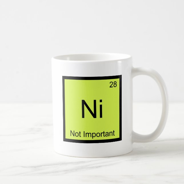 Ni - Not Important Funny Chemistry Element Symbol Coffee Mug (Right)