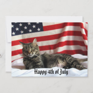 Nia The Cat's Happy Independence Day America Card