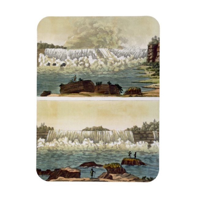 Niagara Falls, 1818 (colour engraving) Magnet (Vertical)