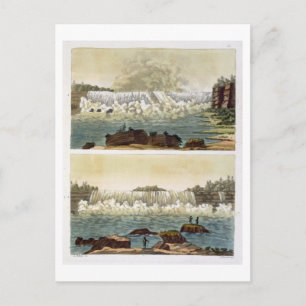Niagara Falls, 1818 (colour engraving) Postcard