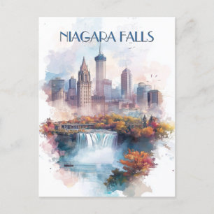 Niagara Falls and Buffalo City NY USA Travel Postcard
