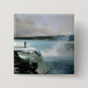 Niagara Falls, c.1837-40 (oil on canvas) 15 Cm Square Badge