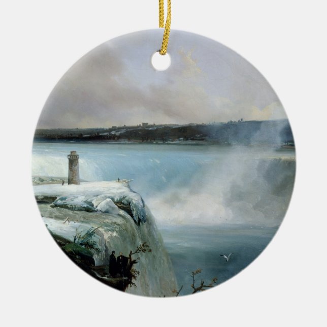 Niagara Falls, c.1837-40 (oil on canvas) Ceramic Tree Decoration (Front)