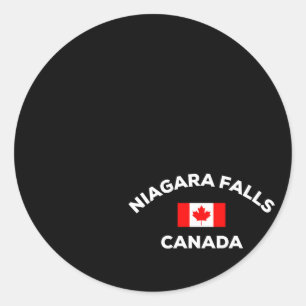 Niagara Falls Canada Canadian Flag City Tourist Ma Classic Round Sticker
