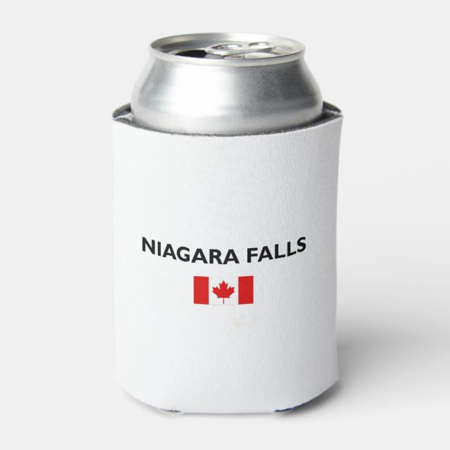 Niagara Falls Canada Canadian Flag Light-Colour Can Cooler (Can Front)