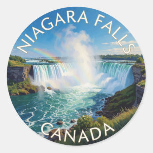 Niagara Falls Canada Horseshoe Falls Scene Classic Round Sticker