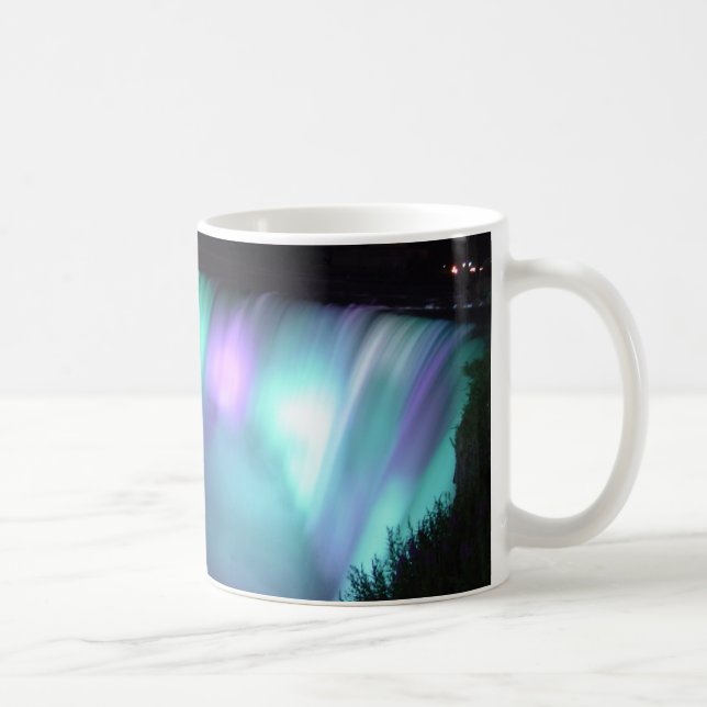 Niagara Falls Canada Night Purple Aqua Mug (Right)