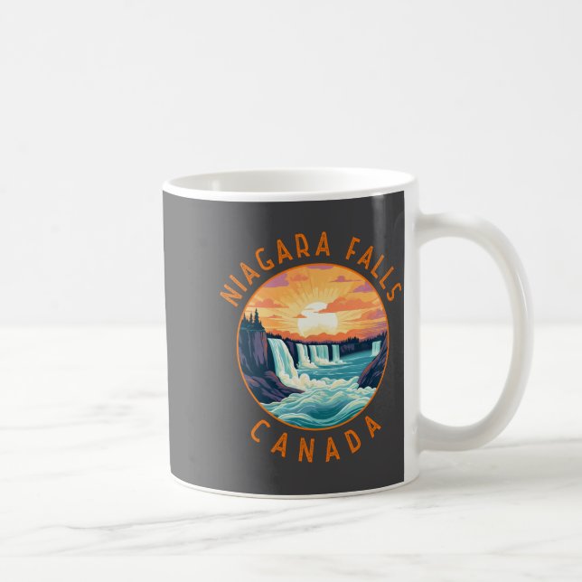 Niagara Falls Canada Retro Distressed Circle _1  Coffee Mug (Right)