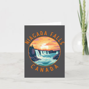 Niagara Falls Canada Retro Distressed Circle Card