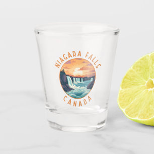 Niagara Falls Canada Retro Distressed Circle Shot Glass