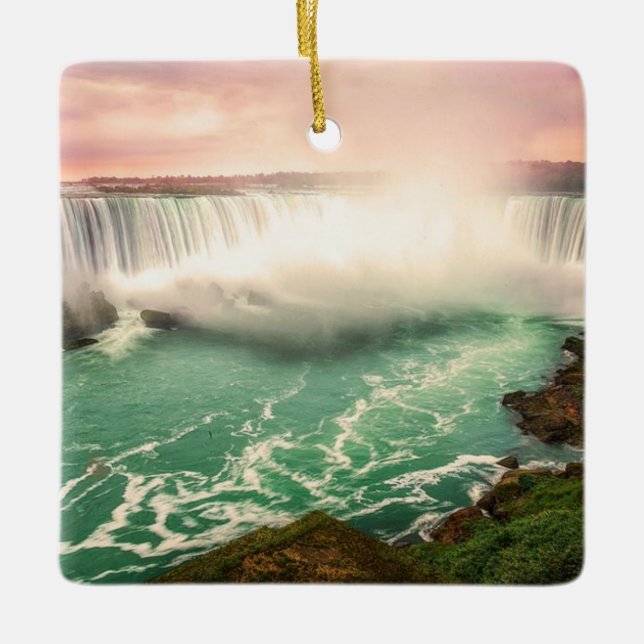 Niagara Falls, Canada sunset stylised Ceramic Ornament (Front)