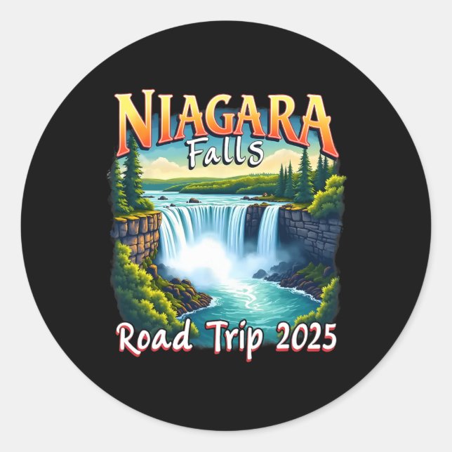 Niagara Falls Family Vacation Road Trip 2025 Trip  Classic Round Sticker (Front)