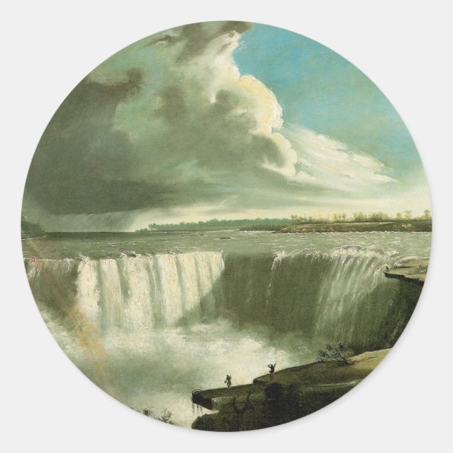 Niagara Falls From Table Rock by John Vanderlyn Classic Round Sticker (Front)