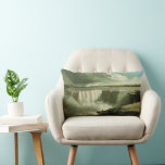 Niagara Falls From Table Rock by John Vanderlyn Lumbar Cushion<br><div class="desc">Niagara Falls From Table Rock by American neoclassicist painter John Vanderlyn, c. 1801. Vintage illustration travel fine art painting featuring an aerial view of Niagara Falls with the water cascading over the falls and creating a rainbow with the mist.. Niagara Falls is the collective name for three waterfalls (Horseshoe Falls,...</div>