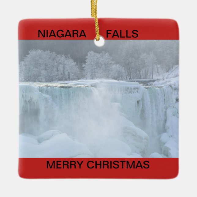 Niagara Falls Frozen Christmas Ornament (Front)