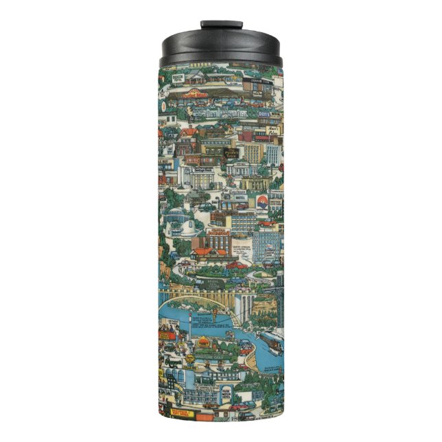 Niagara Falls Map Thermal Tumbler (Front)