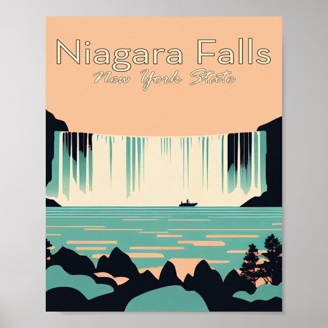 Niagara Falls Minimalist Vintage Travel Poster (Front)