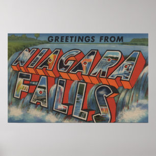 Niagara Falls, New York - Large Letter Scenes Poster