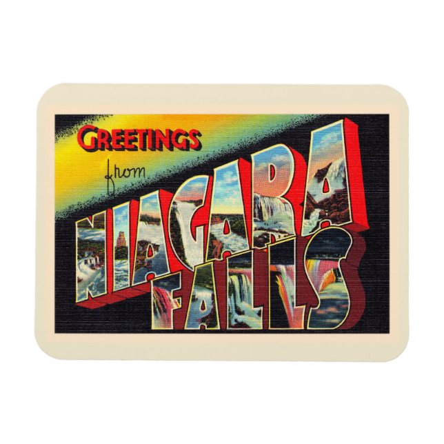 Niagara Falls New York NY Large Letter Postcard Magnet (Horizontal)