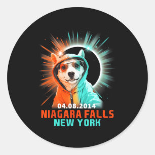 Niagara Falls New York Total Solar Eclipse 2024 Classic Round Sticker