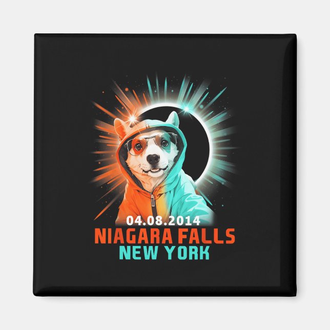 Niagara Falls New York Total Solar Eclipse 2024  Magnet (Front)