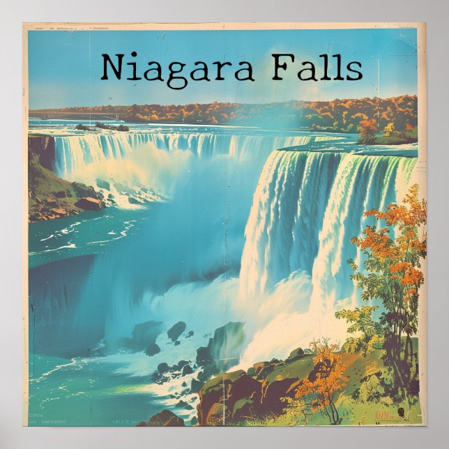 Niagara Falls Nostalgia: Vintage Style Travel Art Poster (Front)