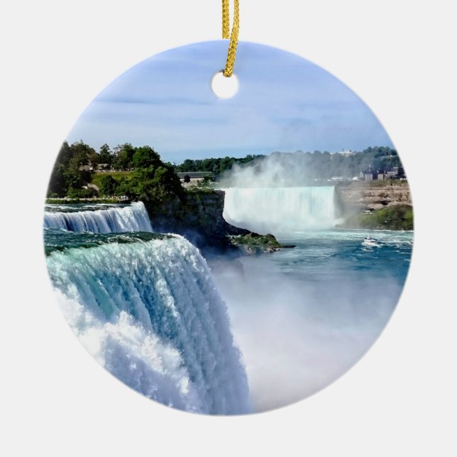 Niagara Falls NY - View From the American Side Ceramic Tree Decoration (Front)