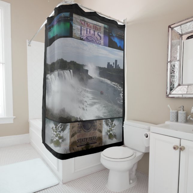Niagara Falls Oldest State Park Collage Shower Cur Shower Curtain (In Situ)